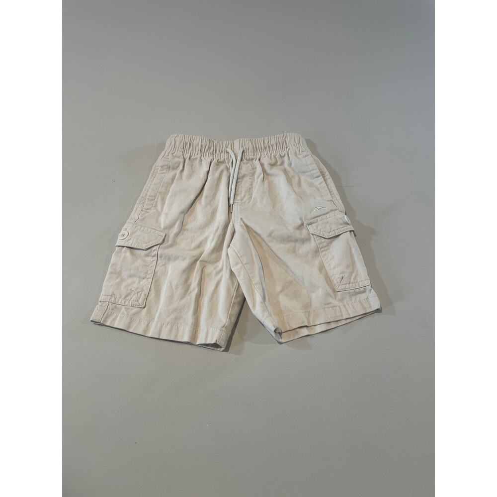 Tommy Bahama Size 7 Khaki Cargo Shorts – Elastic Waist, Embroidered Logo